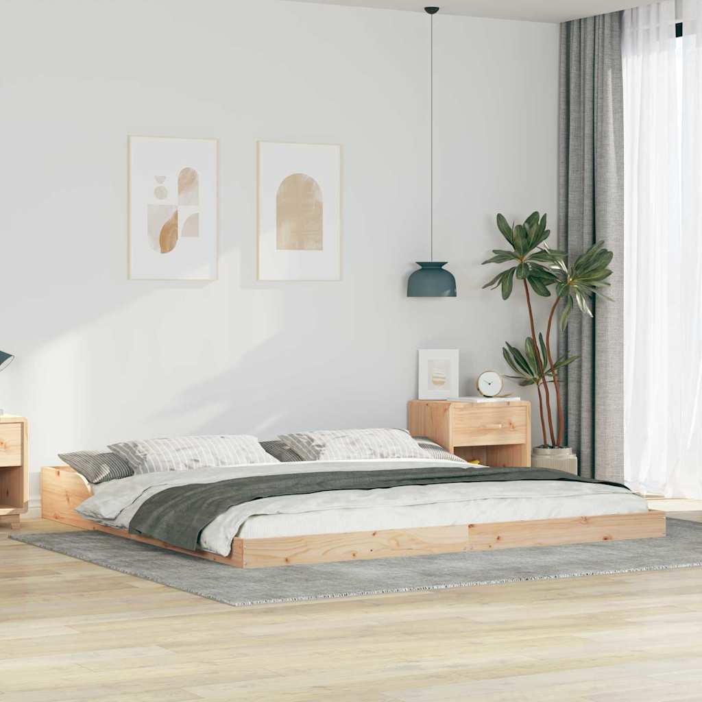 Estrutura de cama Castanho 120 x 190 cm Madeira de pinho maciça
