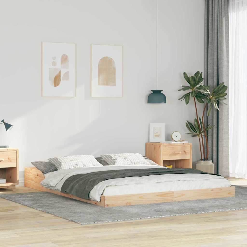 Estrutura de cama Castanho 120 x 190 cm Madeira de pinho maciça