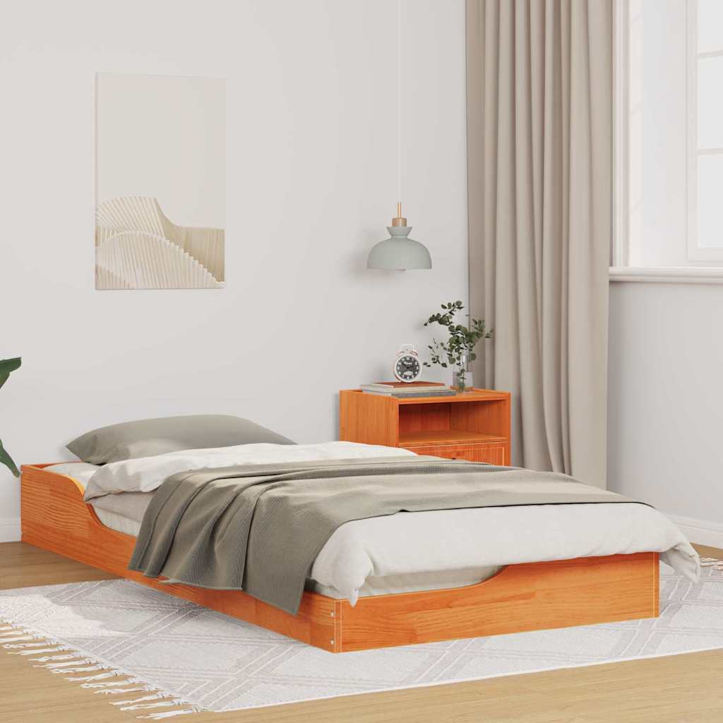 Estrutura de cama 100 x 200 cm Madeira de pinho maciço