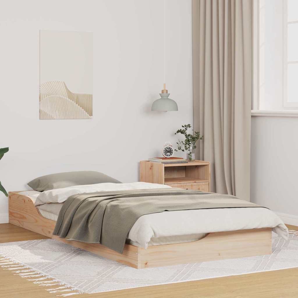 Estrutura de cama 100 x 200 cm Madeira de pinho maciço