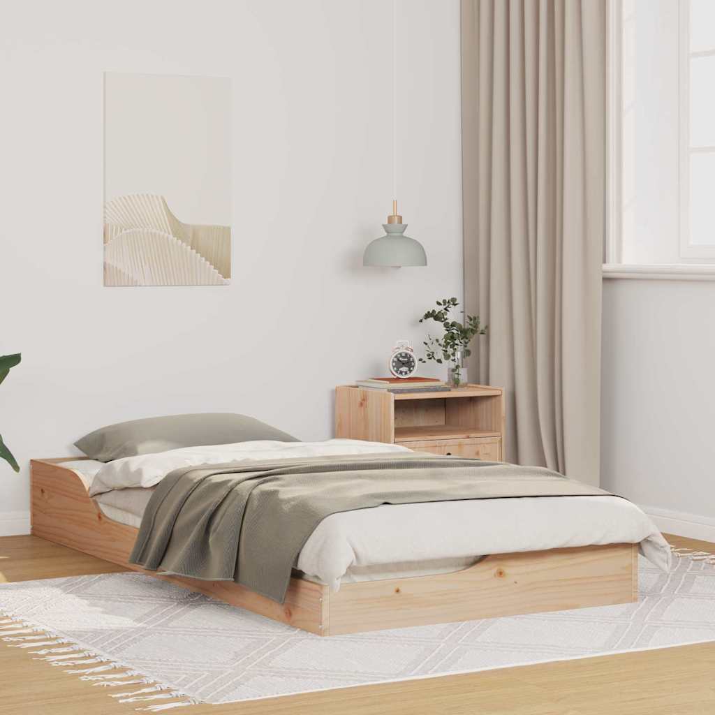 Estrutura de cama 100 x 200 cm Madeira de pinho maciço