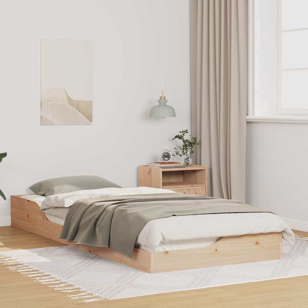 Estrutura de cama 100 x 200 cm Madeira de pinho maciço