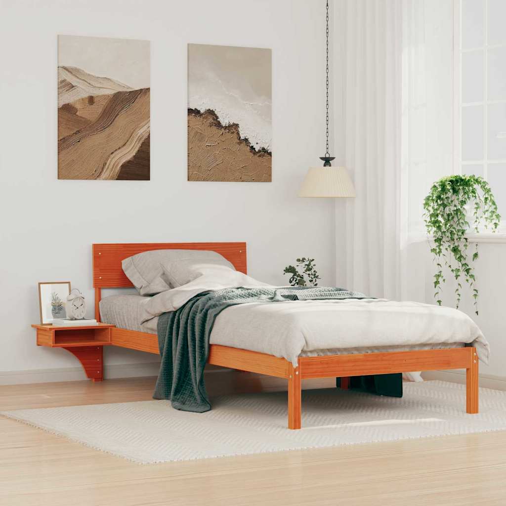 Estrutura de cama 100 x 200 cm Madeira de pinho maciço