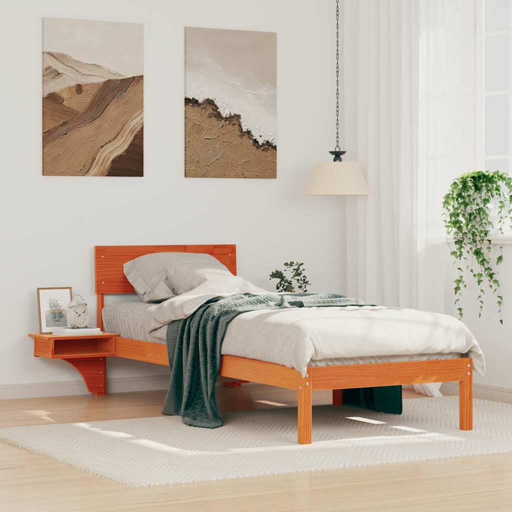 Estrutura de cama 100 x 200 cm Madeira de pinho maciço