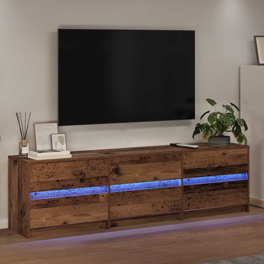 Unidades de TV 2 pcs Madera Vieja 180 x 34 x 50 cm