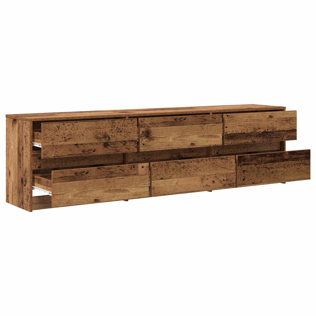 Unidades de TV 2 pcs Madera Vieja 180 x 34 x 50 cm