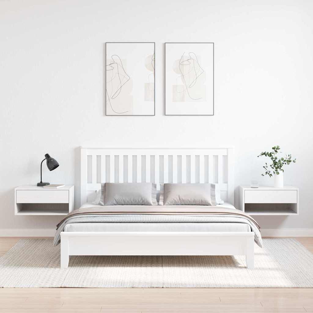Mesita de Noche 2 pcs 50 x 32,5 x 24 cm Madera maciza de pino