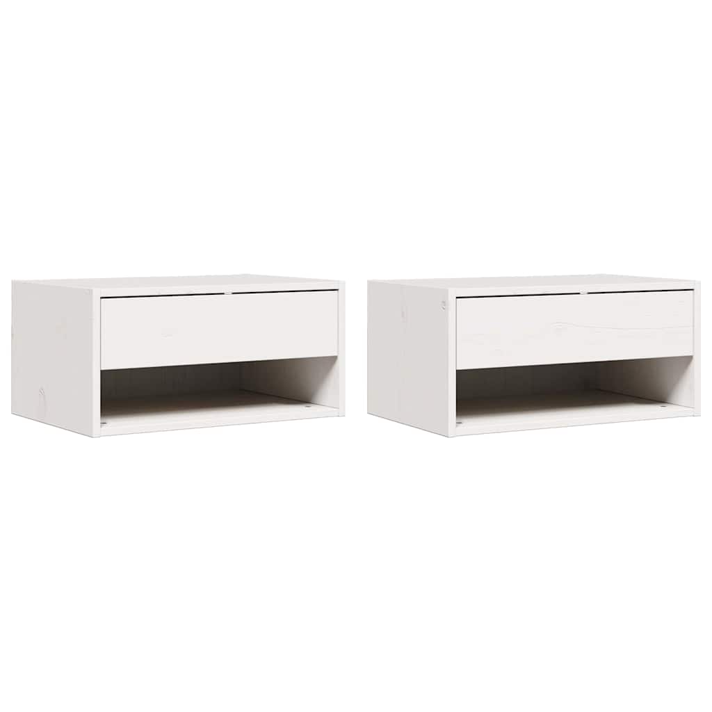 Mesita de Noche 2 pcs 50 x 32,5 x 24 cm Madera maciza de pino