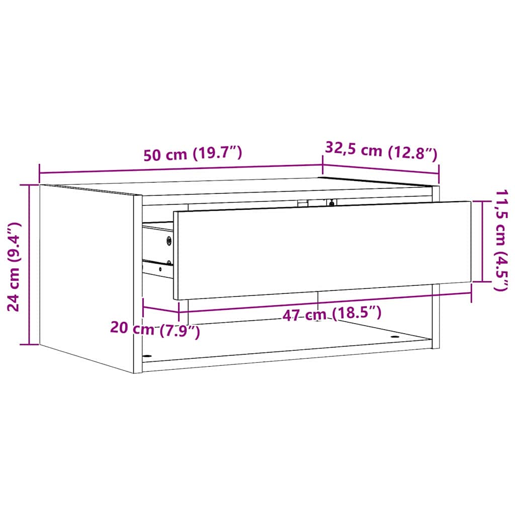 Mesita de Noche 2 pcs 50 x 32,5 x 24 cm Madera maciza de pino