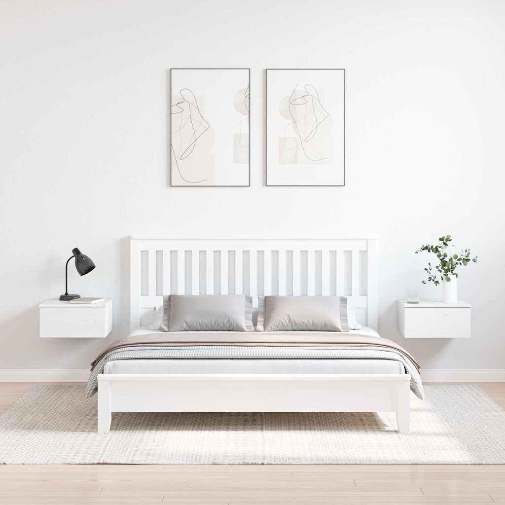 Mesita de Noche 2 pcs 37 x 35 x 18,5 cm Madera maciza de pino