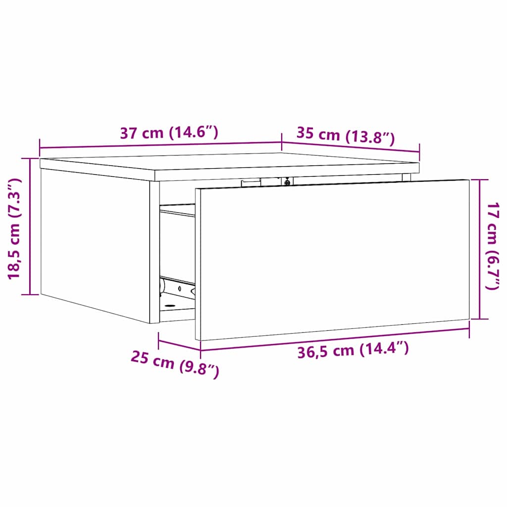 Mesita de Noche 2 pcs 37 x 35 x 18,5 cm Madera maciza de pino