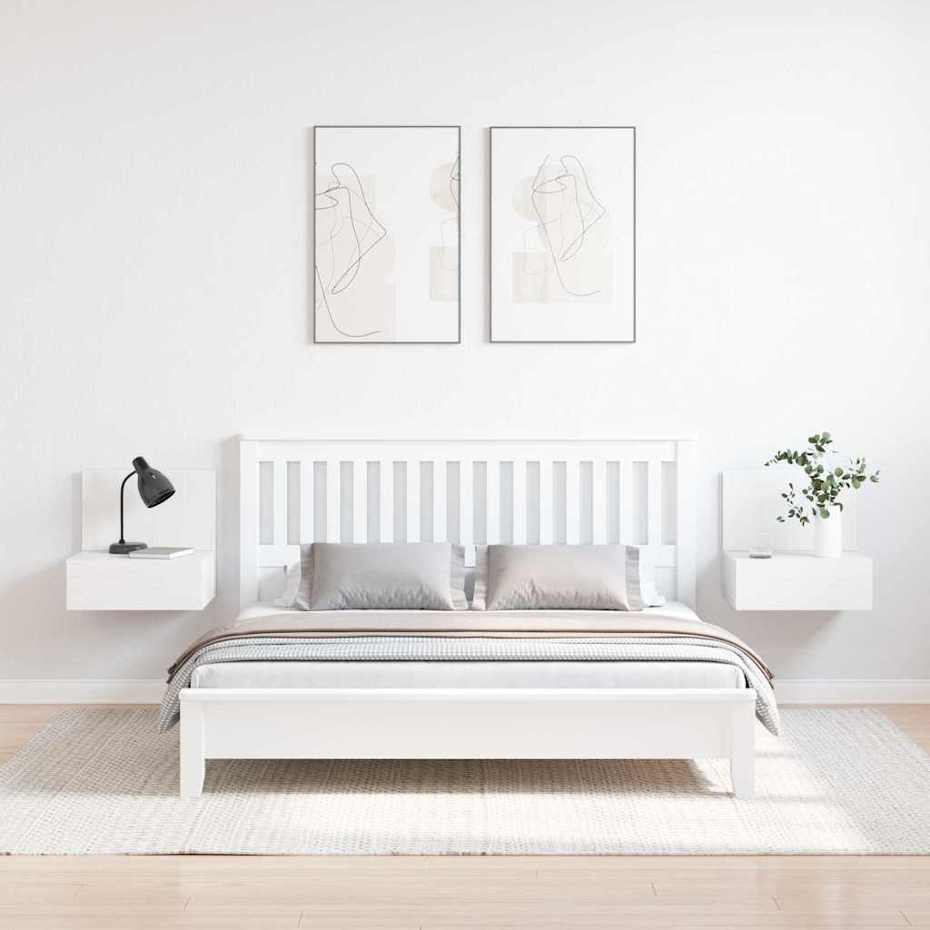 Mesita de Noche 2 pcs 42 x 32,5 x 40 cm Madera maciza de pino