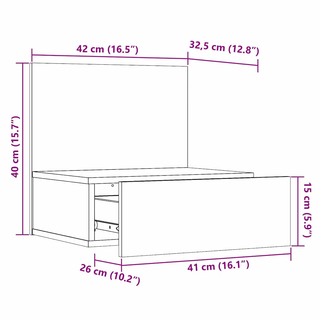 Mesita de Noche 2 pcs 42 x 32,5 x 40 cm Madera maciza de pino