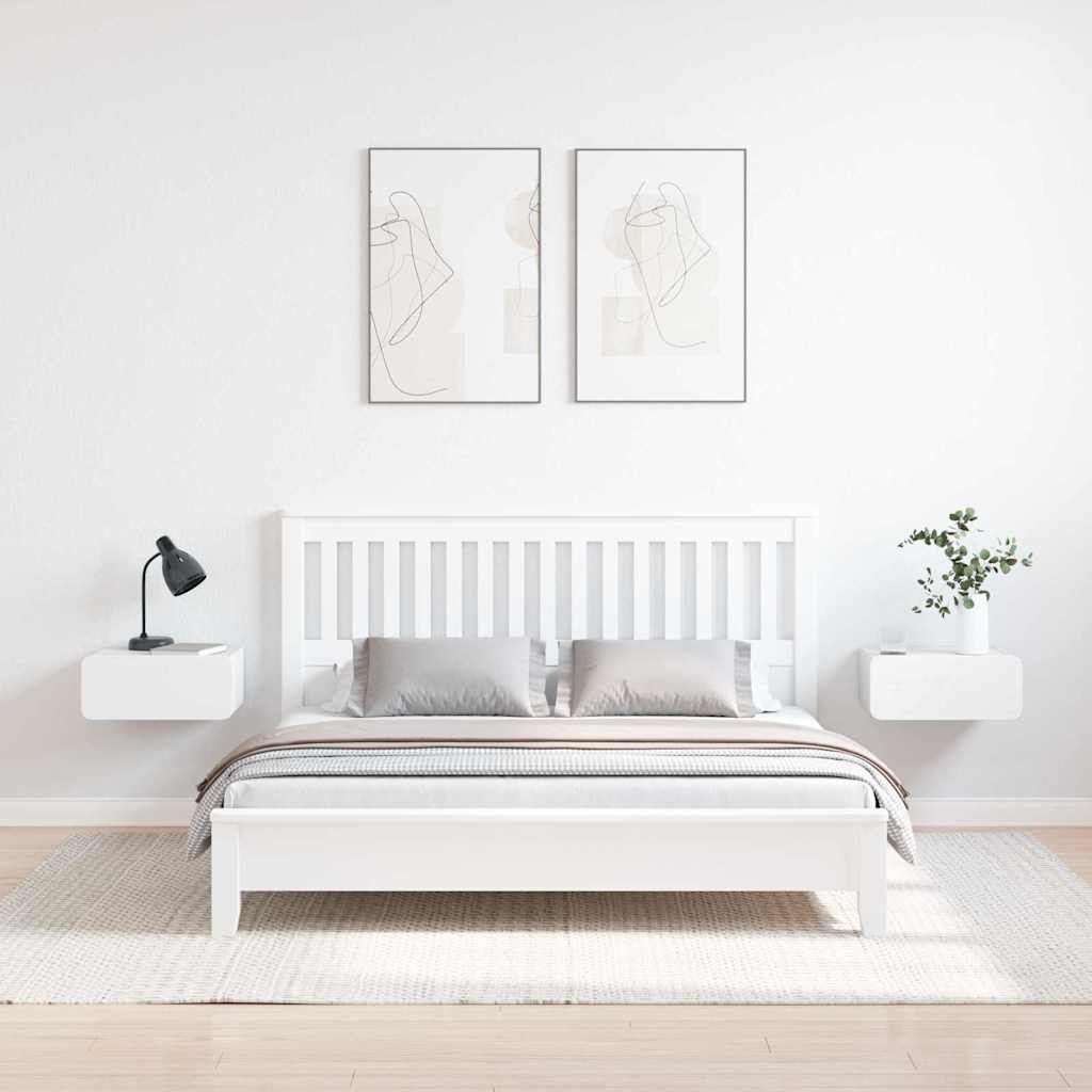 Mesita de Noche 2 pcs 39 x 34 x 16,5 cm Madera maciza de pino