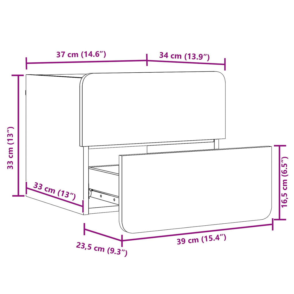 Mesita de Noche 2 pcs 39 x 34 x 33 cm Madera de pino maciza