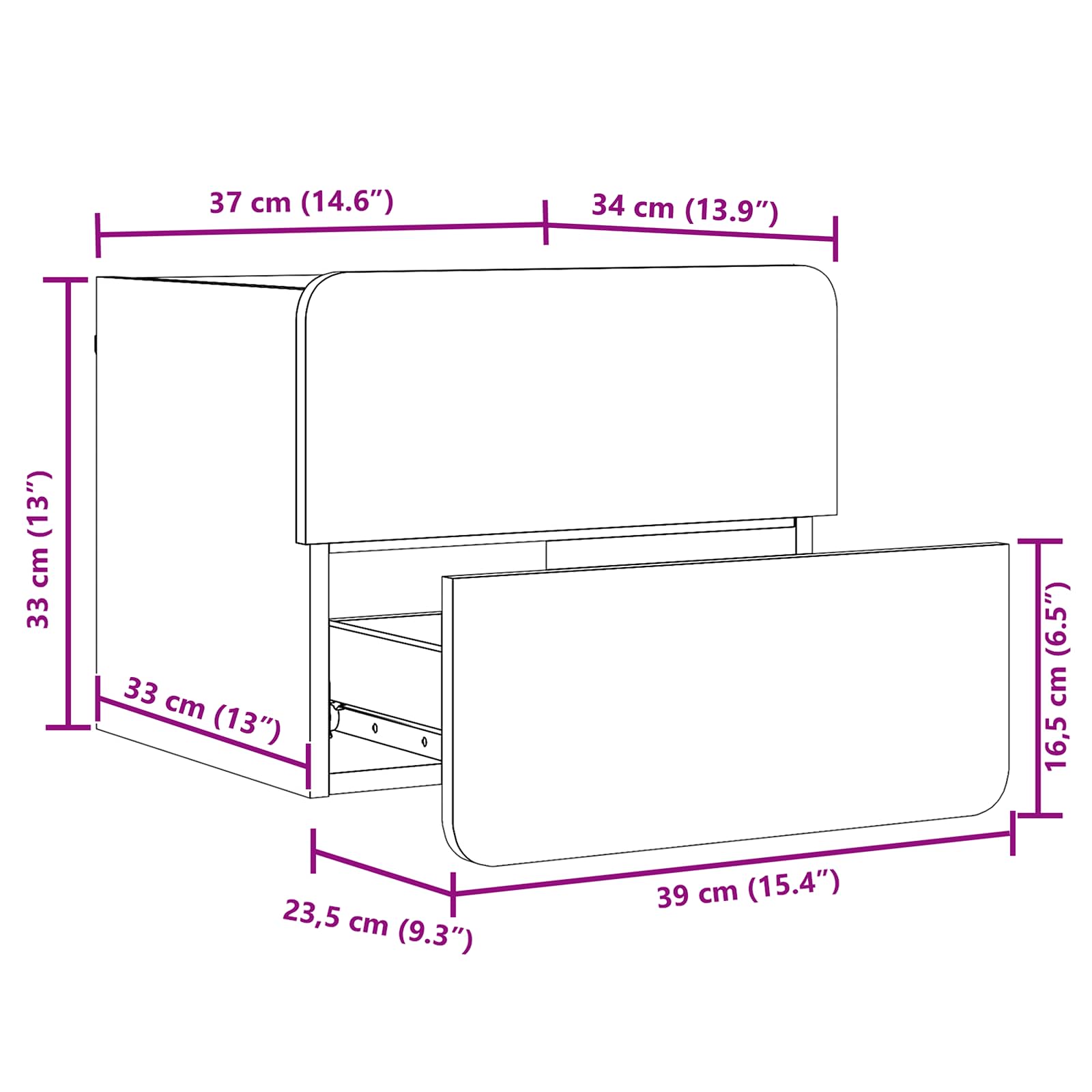 Mesita de Noche 2 pcs 39 x 34 x 33 cm Madera de pino maciza
