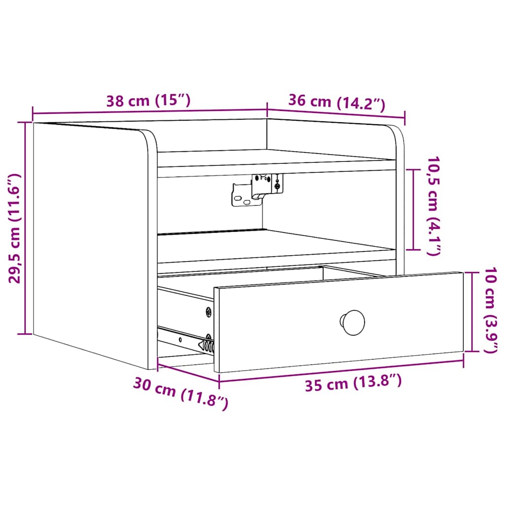 Mesita de Noche 2 pcs 38 x 36 x 29,5 cm Madera maciza de pino