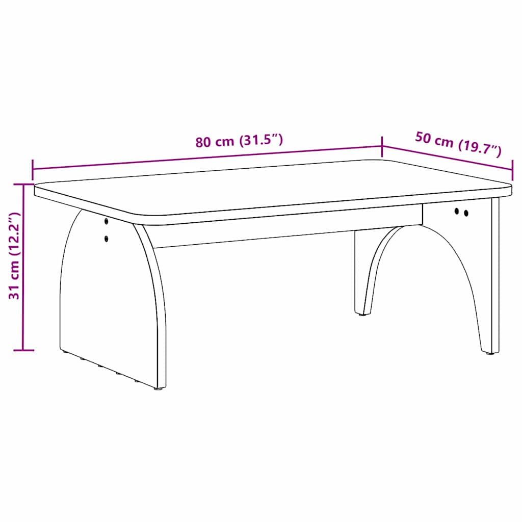 Mesa de Café 80 x 50 x 31 cm Madera maciza de pino