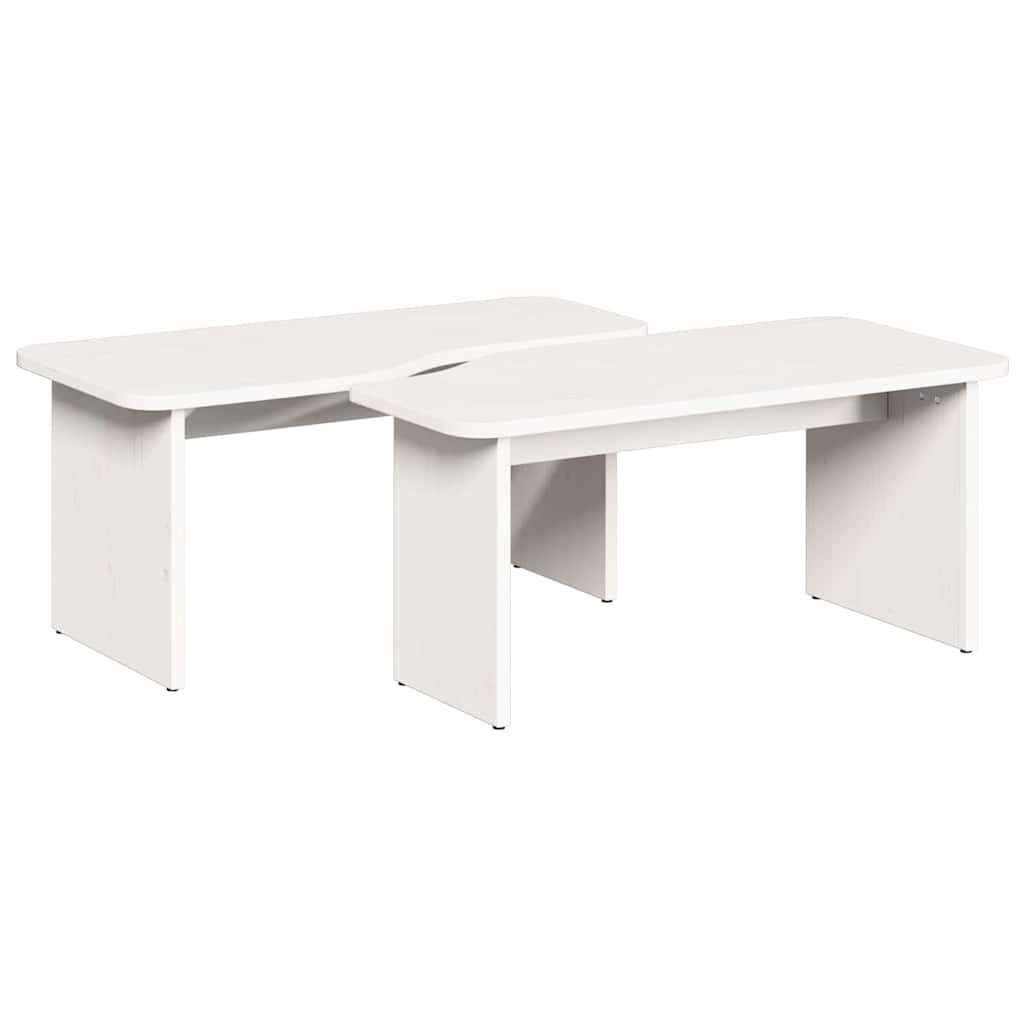 Mesa de Café 2 pcs Madera maciza de pino