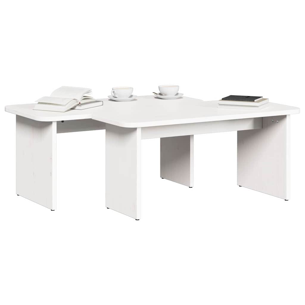 Mesa de Café 2 pcs Madera maciza de pino