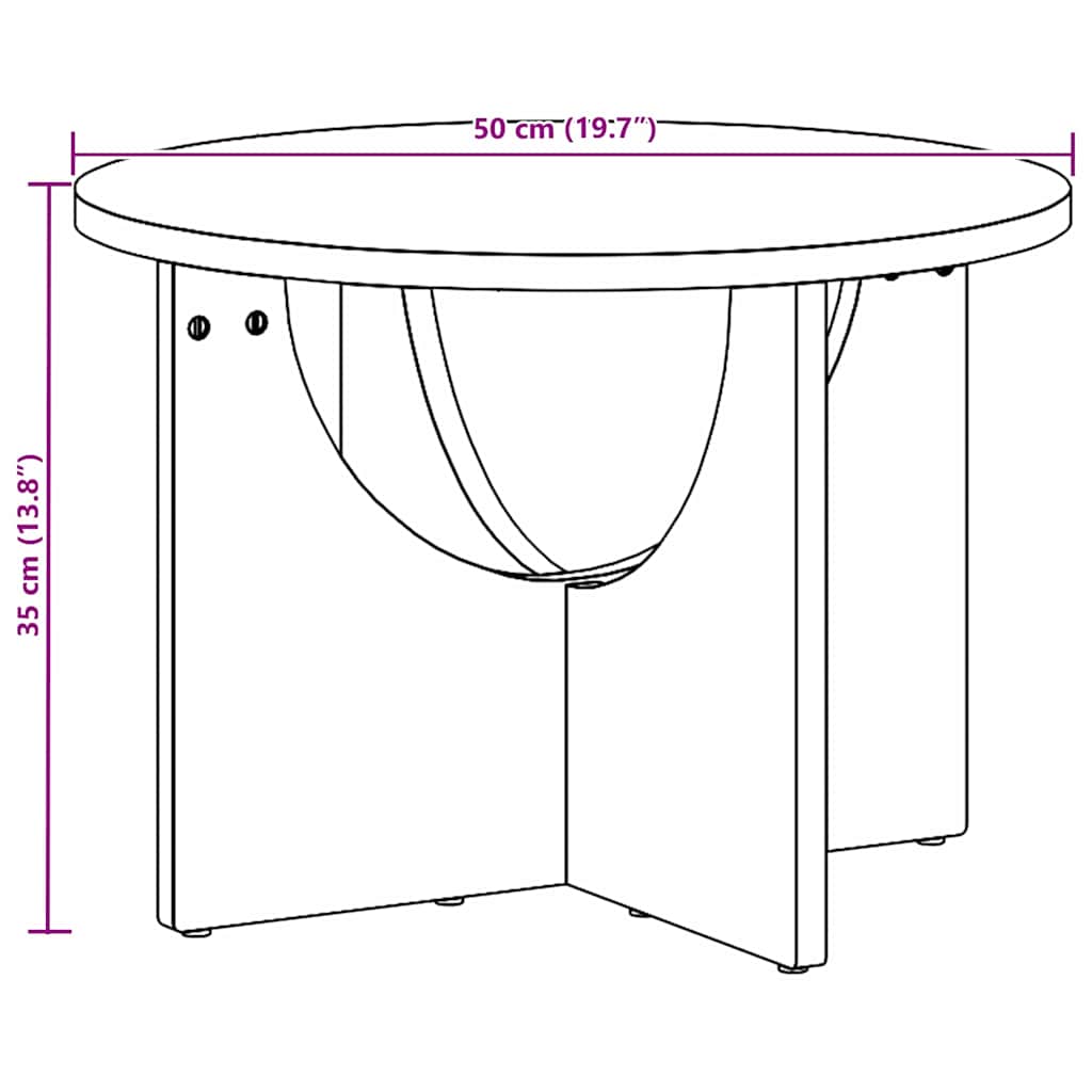 Mesa de Café 50 x 50 x 35 cm Madera maciza de pino