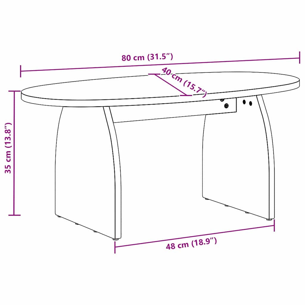 Mesa de Café 80 x 40 x 35 cm Madera de pino macizo