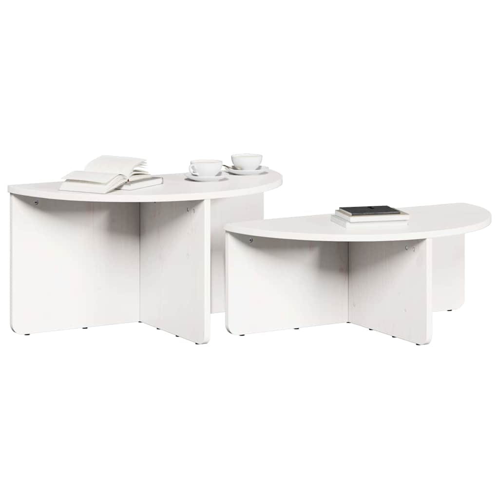 Mesa de Café 2 pcs Madera maciza de pino