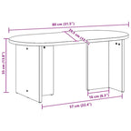 Mesa de Café 80 x 39,5 x 35 cm Madera maciza de Pino