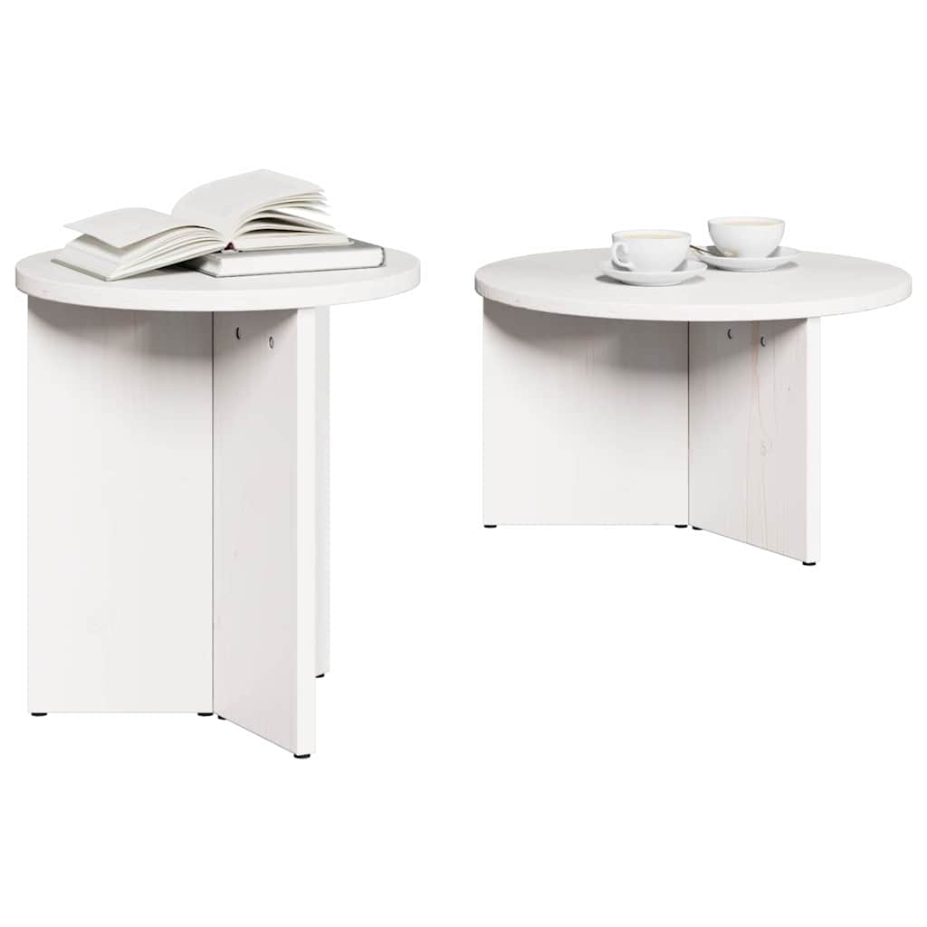 Mesa de Café 2 pcs Madera maciza de Pino