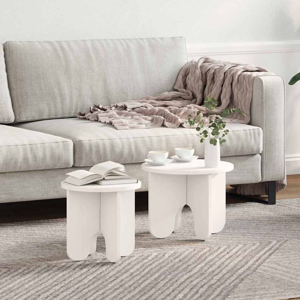 Mesa de Café 2 pcs Madera maciza de Pino