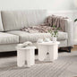 Coffee Table 2 pcs Solid Pine Wood