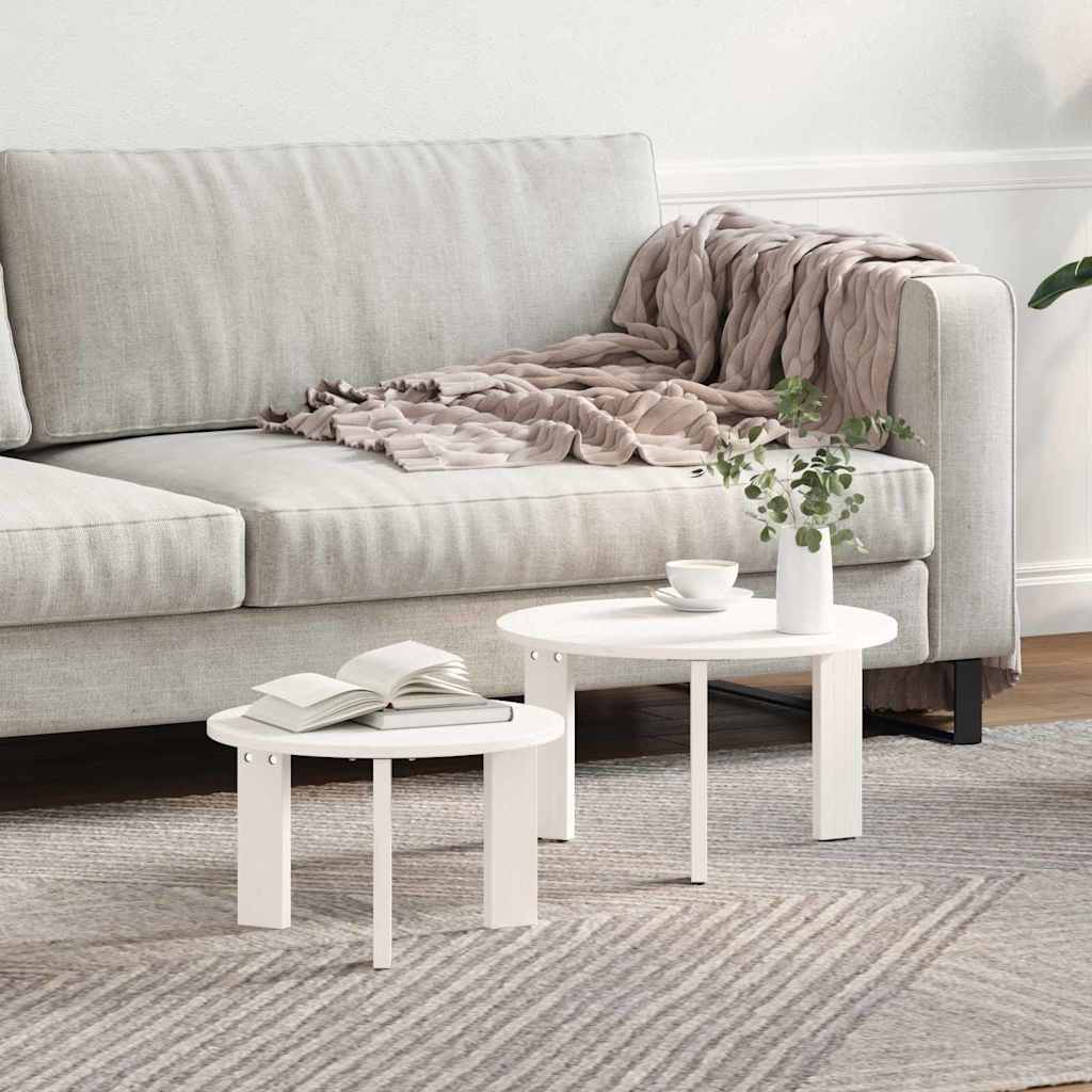 Mesa de Café 2 pcs Madera maciza de Pino