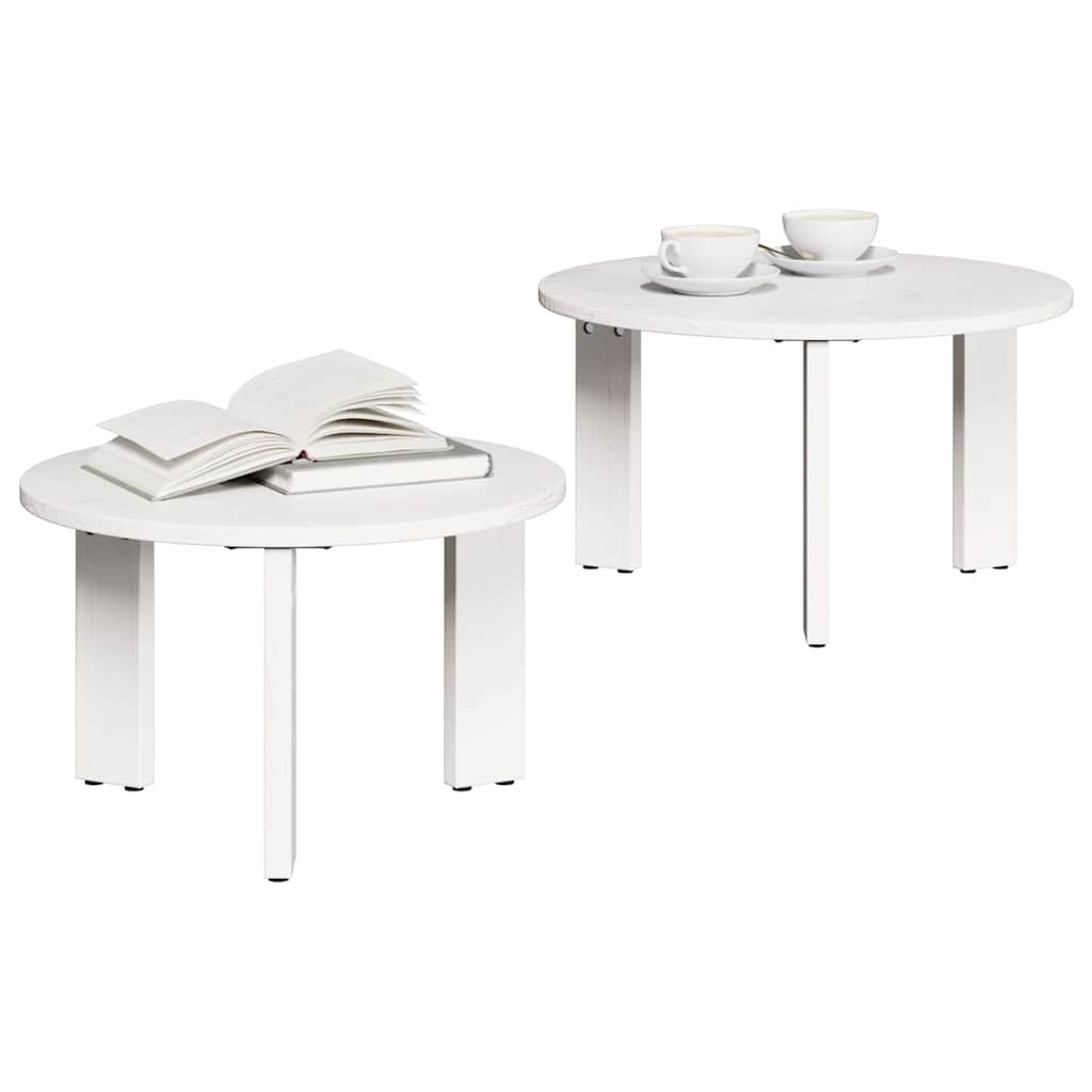 Mesa de Café 2 pcs Madera maciza de Pino