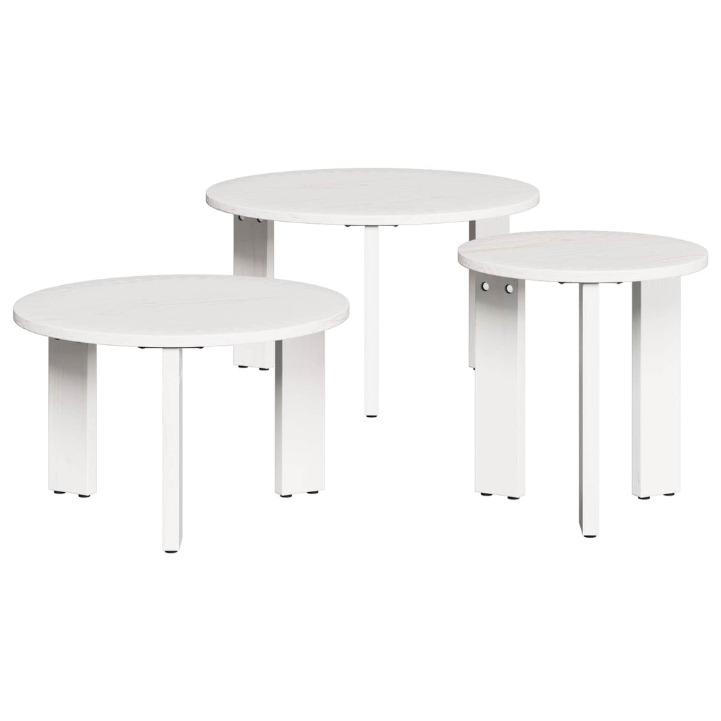 Mesa de Café 3 pcs Madera maciza de pino