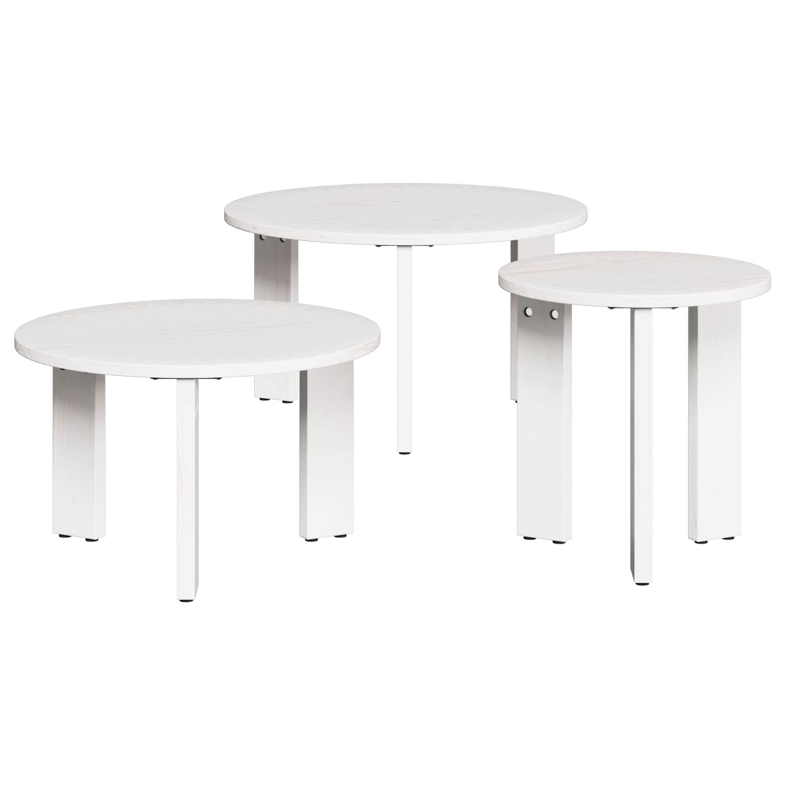 Mesa de Café 3 pcs Madera maciza de pino