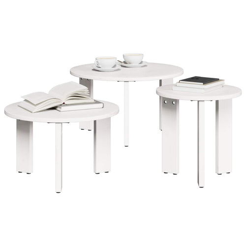 Mesa de Café 3 pcs Madera maciza de pino
