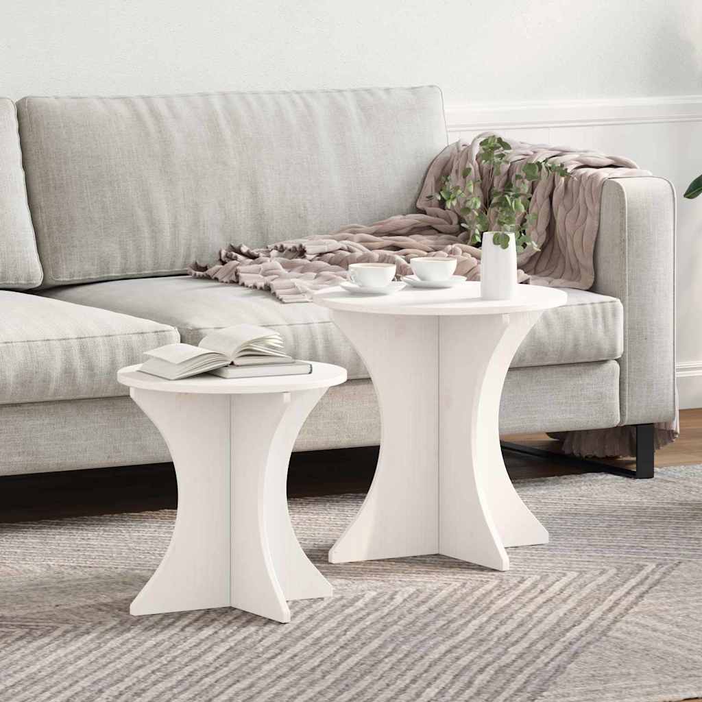 Mesa de Café 2 pcs Madera maciza de pino