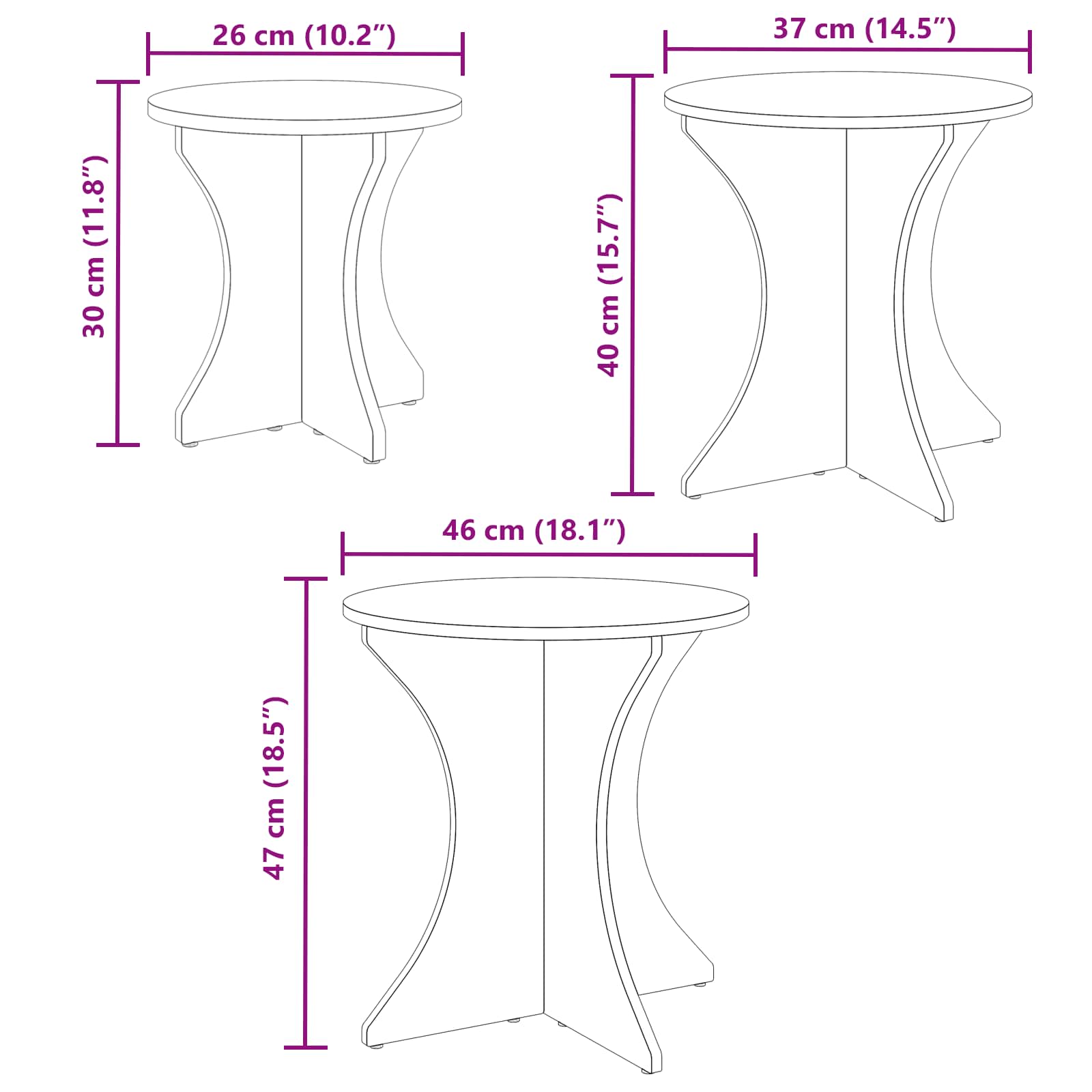 Mesa de Café 3 pcs