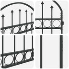 Poste de Valla ASSEN 200 x 88 x 14 cm Acero Gris Con cerradura