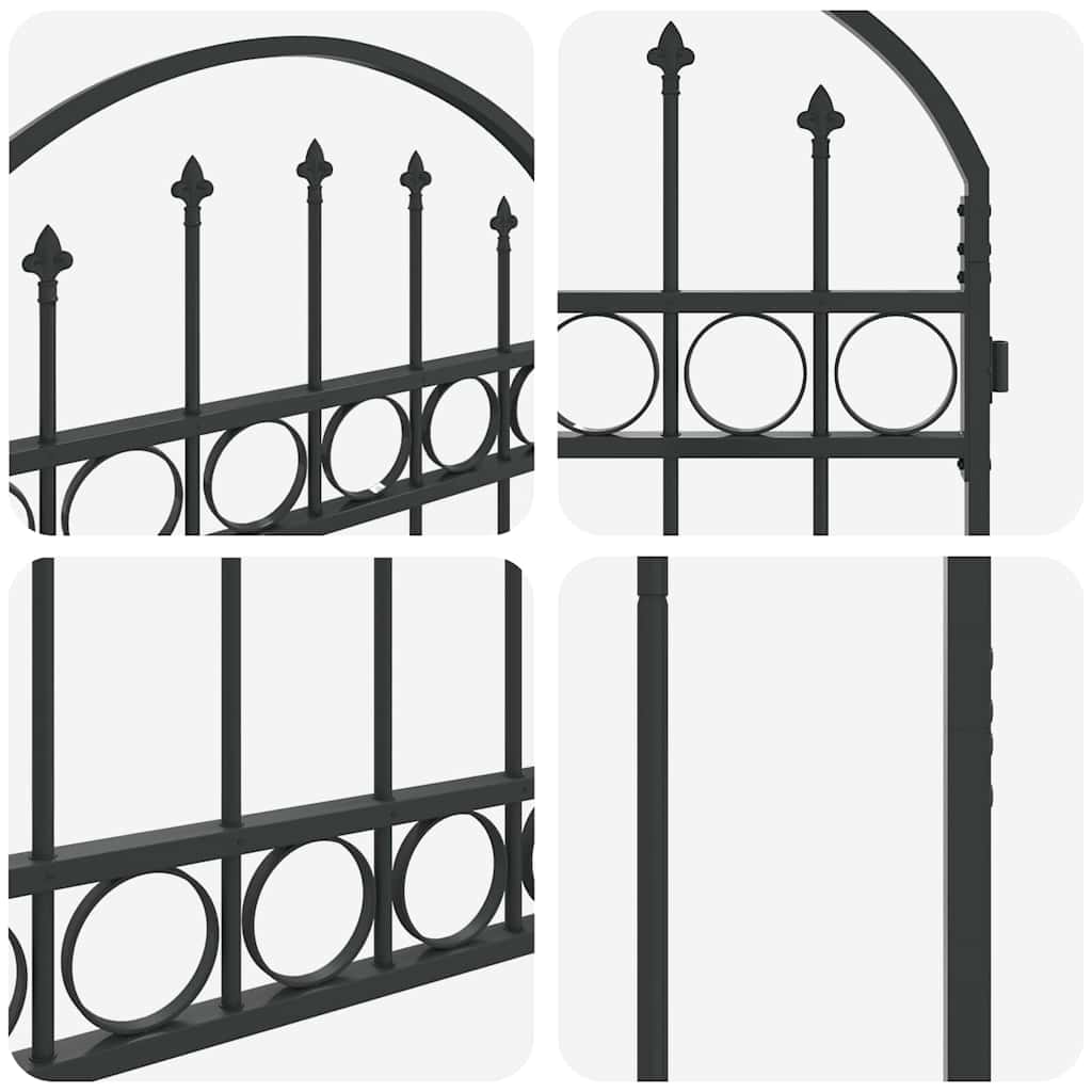 Poste de Valla ASSEN 200 x 88 x 14 cm Acero Gris Con cerradura