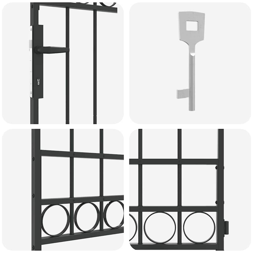 Poste de Valla ASSEN 200 x 88 x 14 cm Acero Gris Con cerradura