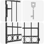 Poste de Valla ASSEN 200 x 88 x 14 cm Acero Gris Con cerradura