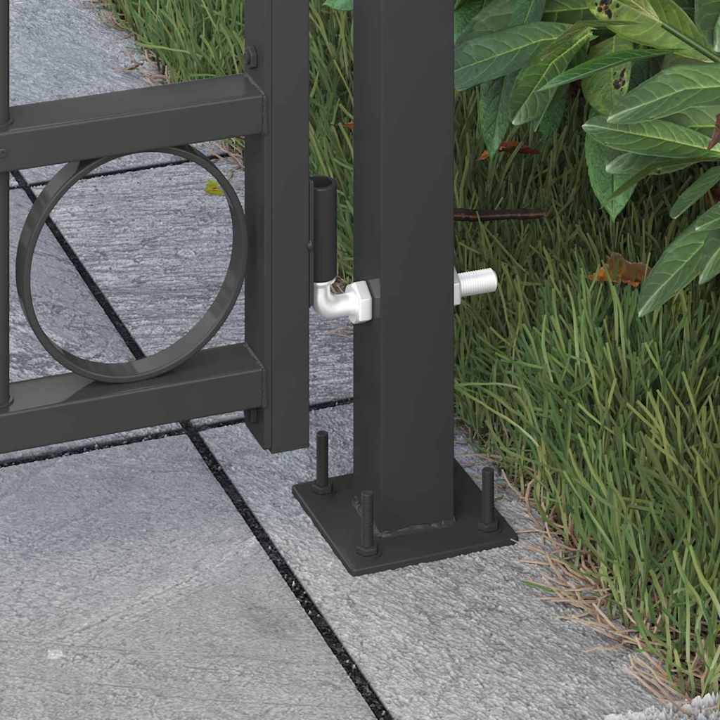 Poste de Valla ASSEN 200 x 88 x 14 cm Acero Gris Con cerradura