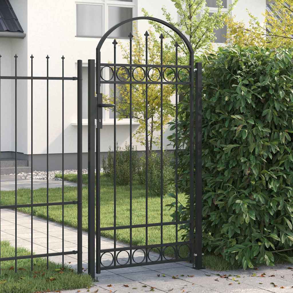 Poste de Valla ASSEN 200 x 88 x 14 cm Acero Gris Con cerradura
