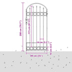Poste de Valla ASSEN 200 x 88 x 14 cm Acero Gris Con cerradura