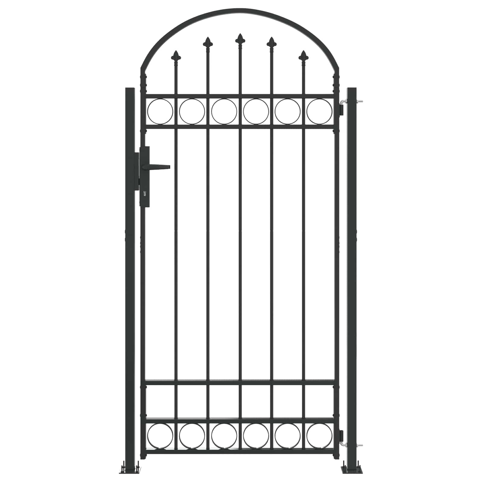 Poste de Valla ASSEN 200 x 88 x 14 cm Acero Gris Con cerradura