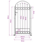 Poste de Valla ASSEN 200 x 88 x 14 cm Acero Gris Con cerradura