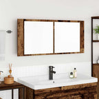 Espejo LED Cabinet con estante Madera vieja 100 x 12 x 45 cm