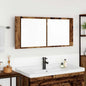 LED Mirror Cabinet with Shelf Old Wood 100 x 12 x 45 cm