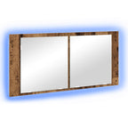 Espejo LED Cabinet con estante Madera vieja 100 x 12 x 45 cm